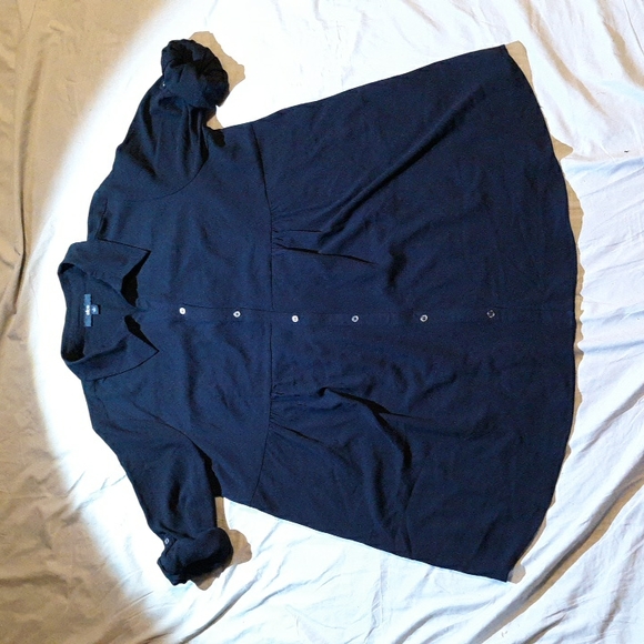 Textured button down w/roll tab sleeve - Picture 5 of 13